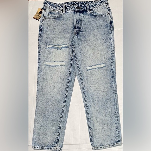 BUFFALO DAVID BITTON DENIM JEANS WOMEN RELAXED BOYFRIEND IN DISTRESSED BLUE 29 - Picture 6 of 12